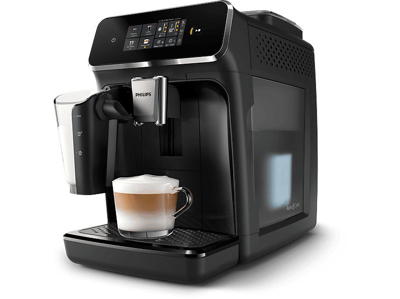 Cafetera superautomática - Philips EP2331/10, LatteGo, Pantalla táctil, 1.8 l, Filtro AquaClean, Negro