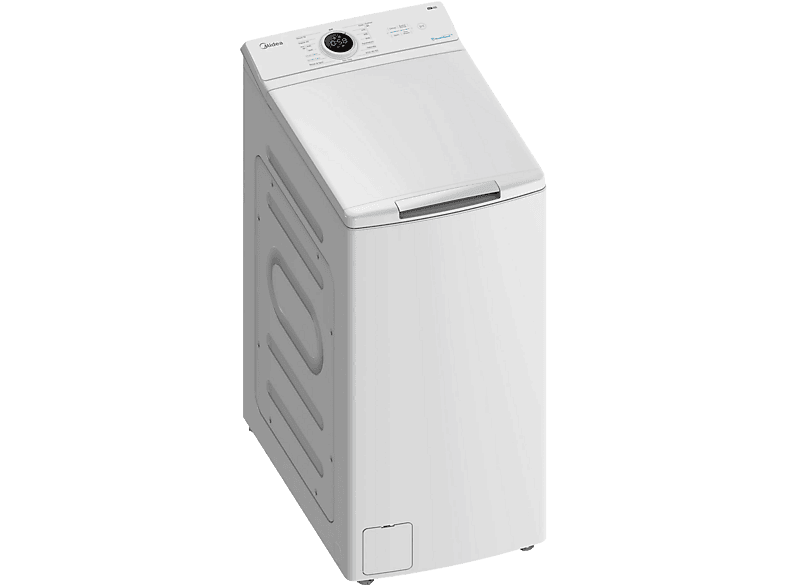 Lavadora carga superior - Midea MF100T80B/W-ES, 8 kg, 1300 rpm, 15 programas, Display, Blanco