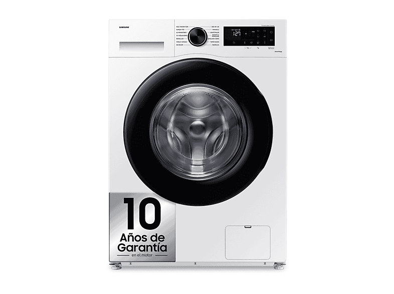 Lavadora carga frontal - Samsung WW90CGC04DAEEC, 9 kg, 1400 rpm, EcoBubble™, Clase A -10%, Función WiFi con SmartThings, Blanco