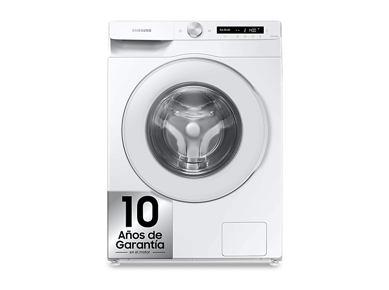 Lavadora carga frontal - Samsung WW12T504DTW/S3, 12 kg, 1400 rpm, EcoBubble™, Inteligencia Artificial, WiFi, Blanco