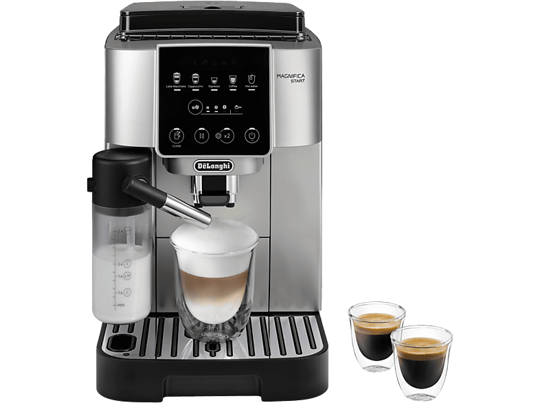 Cafetera superautomática - De Longhi, De'Longhi Magnifica Start Milk, ECAM220.80.SB, 1450W, 15bar, Molinillo integrado,Depósito leche,Táctil
