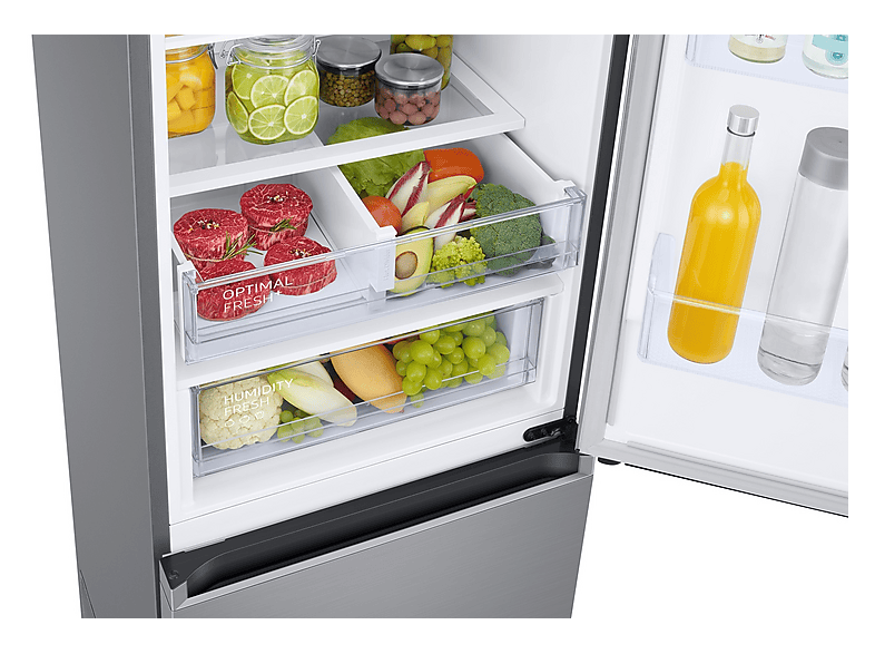 Frigorífico combi - Samsung RB38T607BS9/EF, No Frost, 203 cm, 387l, Twin Cooling Plus™, Cajón Optimal Fresh+, Inox