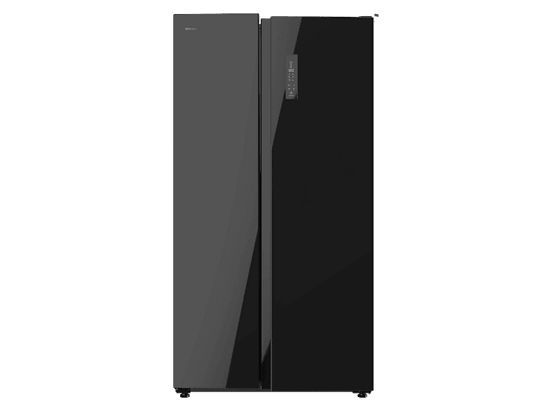 Frigorífico americano - Cecotec Bolero CoolMarket SBS 550 Glass E, No Frost, 177 cm, 550 l, Inverter Plus, Puertas de cristal