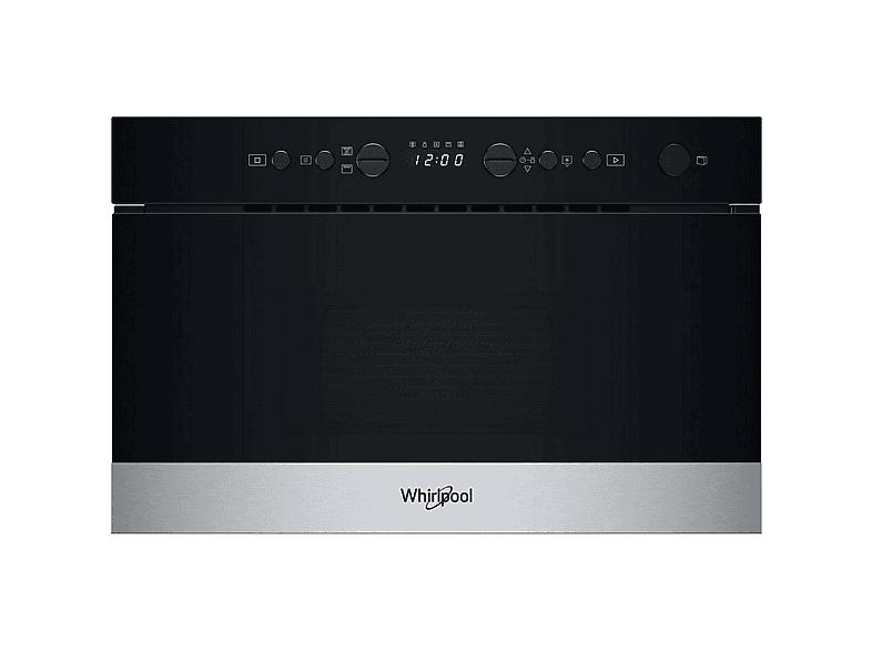 Microondas integrable - Whirlpool WMN574BX, 4 potencia, 22 l, Negro, Acero inoxidable