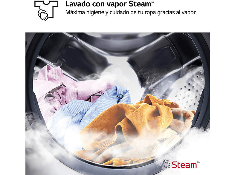 Lavadora secadora - LG F4DR6010A1W, 10 kg / 6 kg, 1400 rpm, 12 programas, AI Direct Drive™, TurboWash™360˚, Blanco