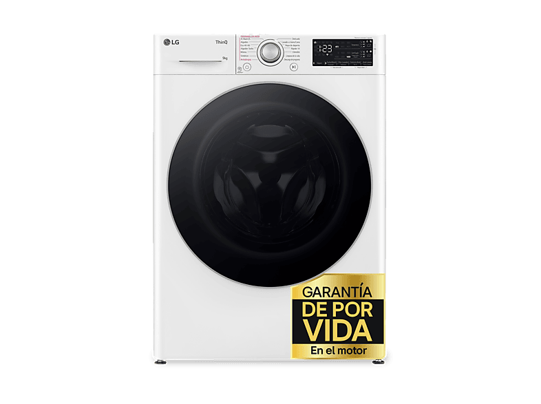 Lavadora secadora - LG F4DR5509A1W, 9 kg / 6 kg, 1400 rpm, 14 programas, AI Direct Drive™, Autodosificación, Blanco