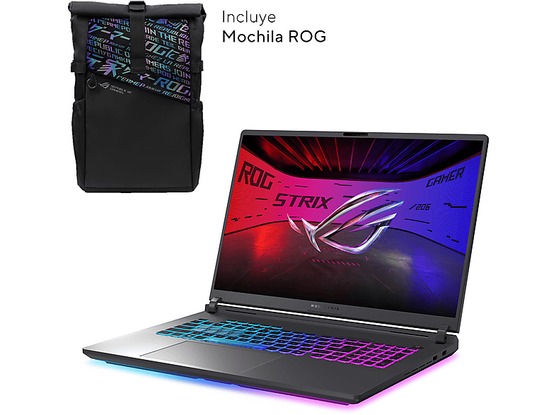 Portátil Gaming - ASUS ROG Strix G18 G815LR-S9046, 18 " WQXGA, Intel Core Ultra 9, 275HX, 32 GB RAM, 1000 GB SSD, GeForce RTX™ 5070 Ti, Gris