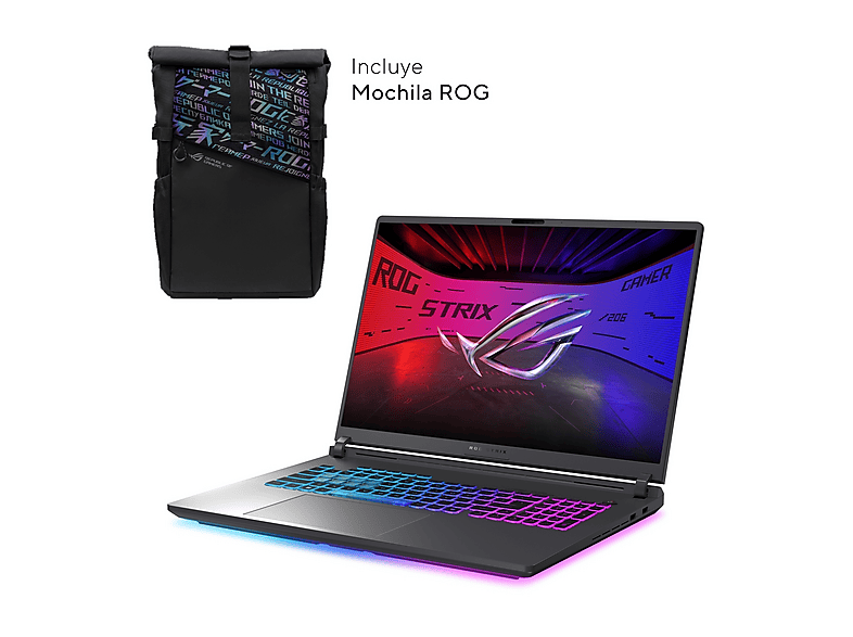 Portátil Gaming - ASUS ROG Strix G18 G815LR-S9046, 18 " WQXGA, Intel Core Ultra 9, 275HX, 32 GB RAM, 1000 GB SSD, GeForce RTX™ 5070 Ti, Gris
