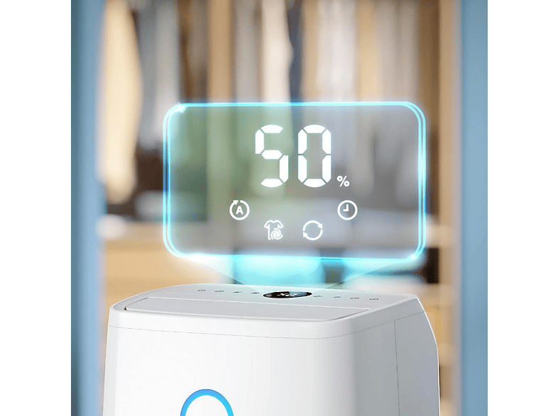 Deshumidificador - Philips 3000 series DE3306/11, 4 l, 150 m³, Blanco, Gris claro