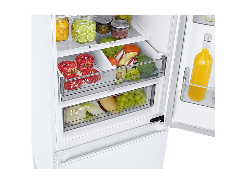 Frigorífico combi - Samsung SMART RB38C705CWW/EF, No Frost, 203 cm, 390l, Metal Cooling, All Around Cooling, Blanco