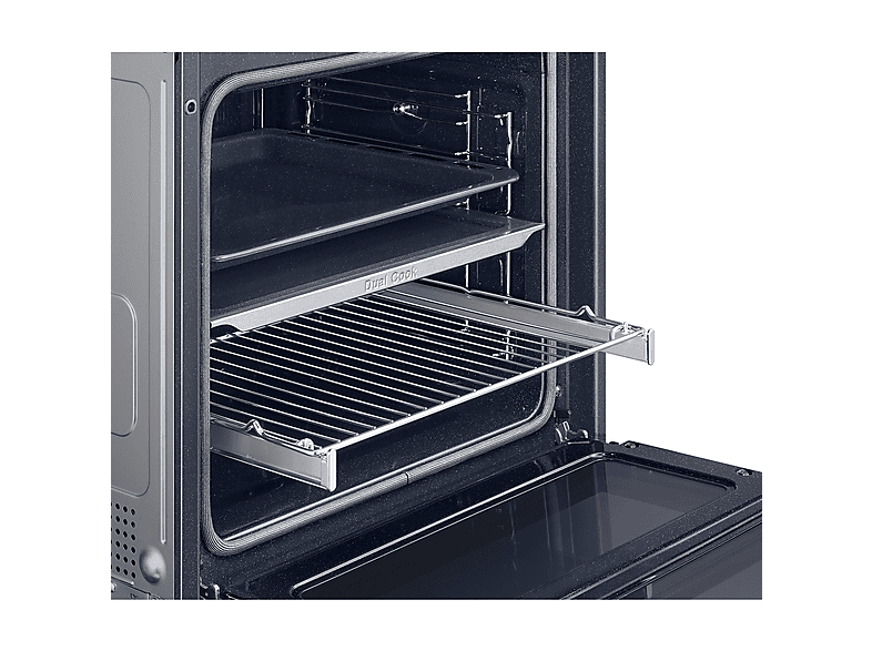 Horno - Samsung NV7B4530ZAS/U1 Dual Cook Flex, Multifunción, Pirolítico, 76l, 59.5 cm, WiFi, Puerta Flexible, Inox