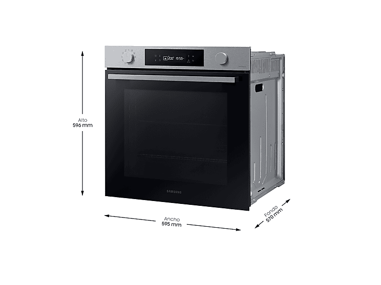 Horno - Samsung NV7B41301AS/U1, Multifunción, Pirolítico, 76l, 59.5 cm, WiFi, Inox
