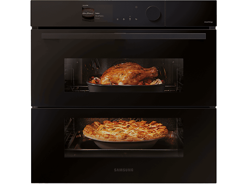 Horno a vapor - Samsung NV7B6795JAK/U1 Dual Cook Steam™, Multifunción, Pirolítico, 76 l, 59.5 cm, WiFi, Puerta Fléxible, Negro