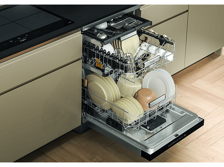 Lavavajillas - Whirlpool W7F HP43 X, 15 cubiertos, 10 programas, 60 cm, Tercera bandeja, 6th SENSE, Inox