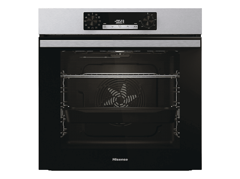 Horno - Hisense BI62216AXE2, Multifunción, Hidrolítica, 77 L, Cocción simultanea x 5, Guía telescopica, 59.5 cm, Acero Inox