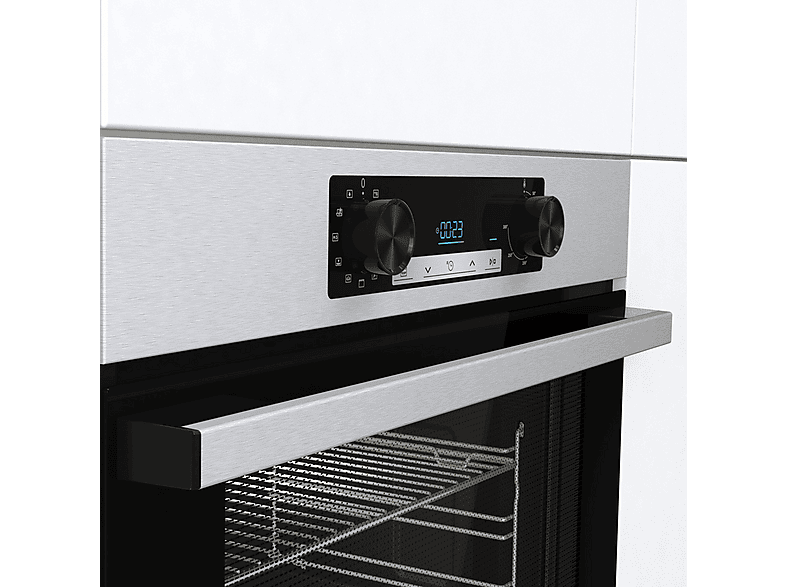 Horno - Hisense BI62216AXE2, Multifunción, Hidrolítica, 77 L, Cocción simultanea x 5, Guía telescopica, 59.5 cm, Acero Inox