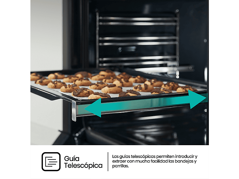 Horno - Hisense BI62216AXE2, Multifunción, Hidrolítica, 77 L, Cocción simultanea x 5, Guía telescopica, 59.5 cm, Acero Inox