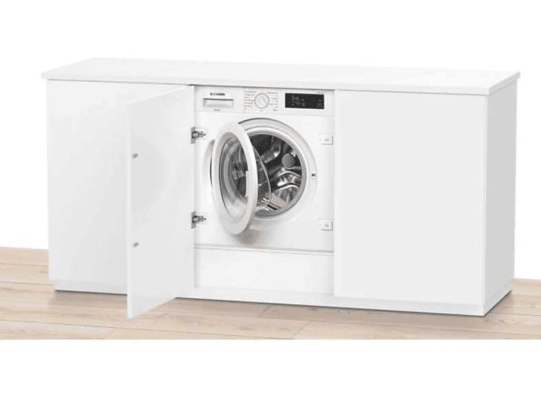 Lavadora integrable - Siemens WI12W327ES, Serie IQ500, 8 kg, 1200 rpm, 8 programas, WaterPerfect Plus, VarioSpeed, Blanco