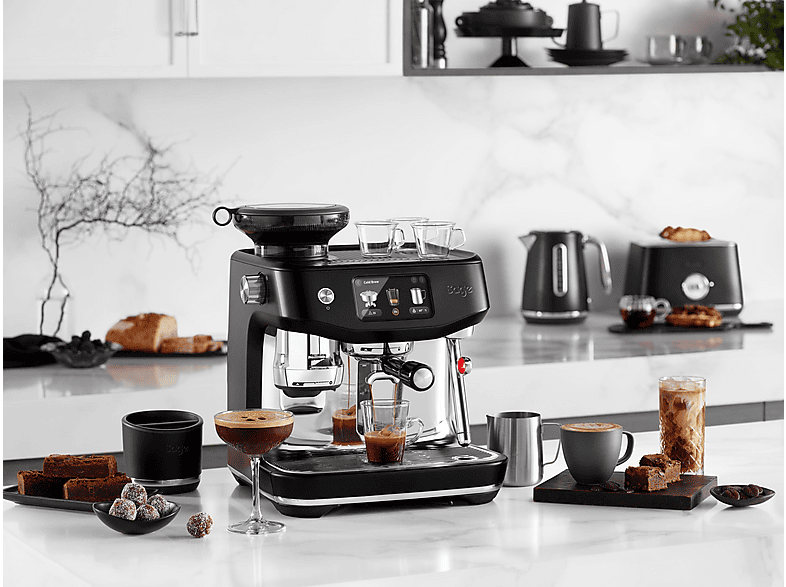 Máquina espresso - Sage Oracle Jet, 9 bar, 1600 W, 0,48 l, 2 tazas, Negro, Acero inoxidable