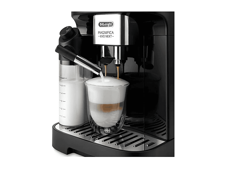 Máquina espresso - Delonghi Magnifica Evo Next, 15 bar, 1450 W, 2 tazas, Negro