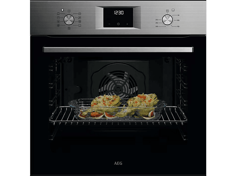 Horno multifunción - AEG Series 5000 OU5AB20SM, Integrable, Hidrolítica, 72 l, 594 mm, Negro, Acero inoxidable