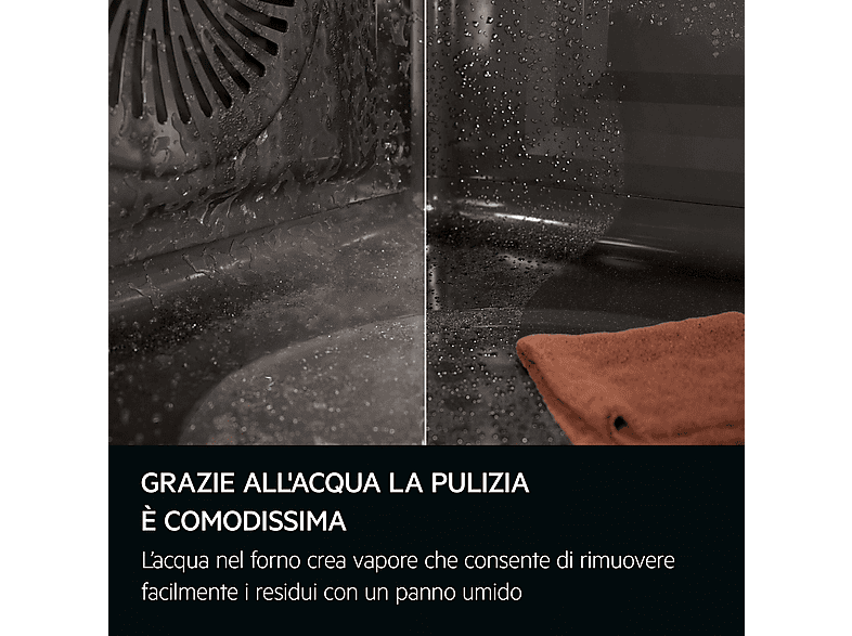 Horno multifunción - AEG Series 5000 OU5AB20SM, Integrable, Hidrolítica, 72 l, 594 mm, Negro, Acero inoxidable