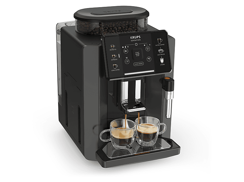Máquina espresso - Krups Sensation  C50 EA9108, 15 bar, 1450 W, Gris, Negro