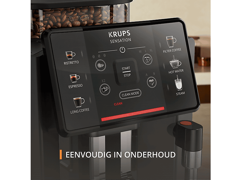 Máquina espresso - Krups Sensation  C50 EA9108, 15 bar, 1450 W, Gris, Negro