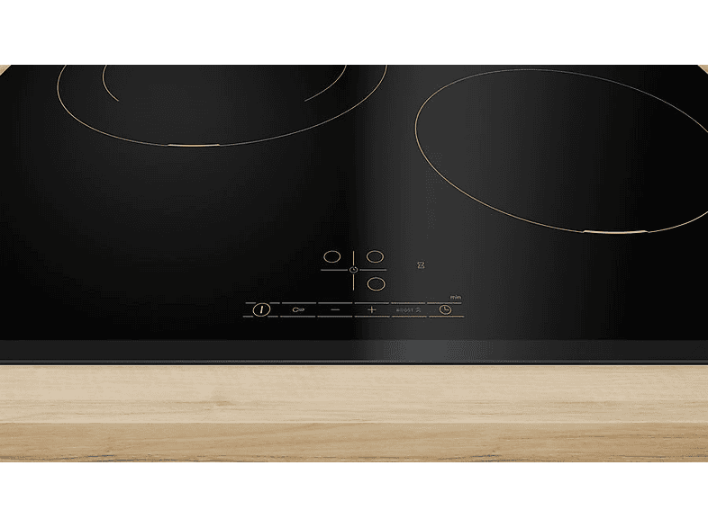 Placa inducción - Bosch PIJ631BB5E, 3 zonas, Zona grande 28 cm, Control TouchSelect, función Sprint, 59.2 cm, Negro