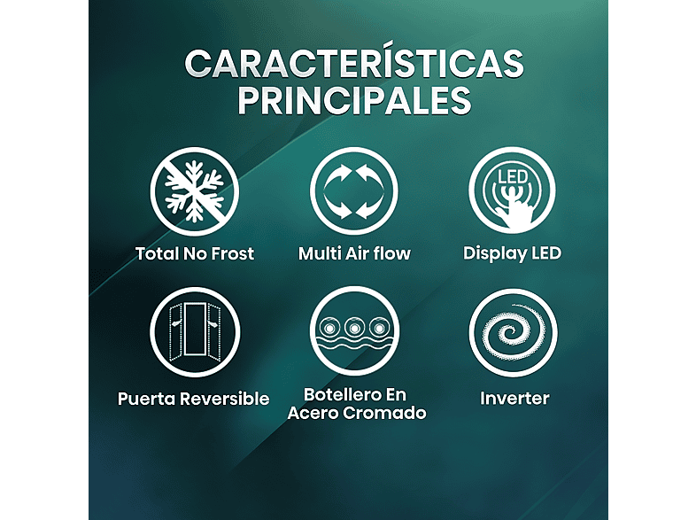Frigorífico combi - Hisense RB645N4BID, Total No Frost, 200 cm, Ancho 70 cm, 495 l, Inverter, Multi Air Flow, Inox