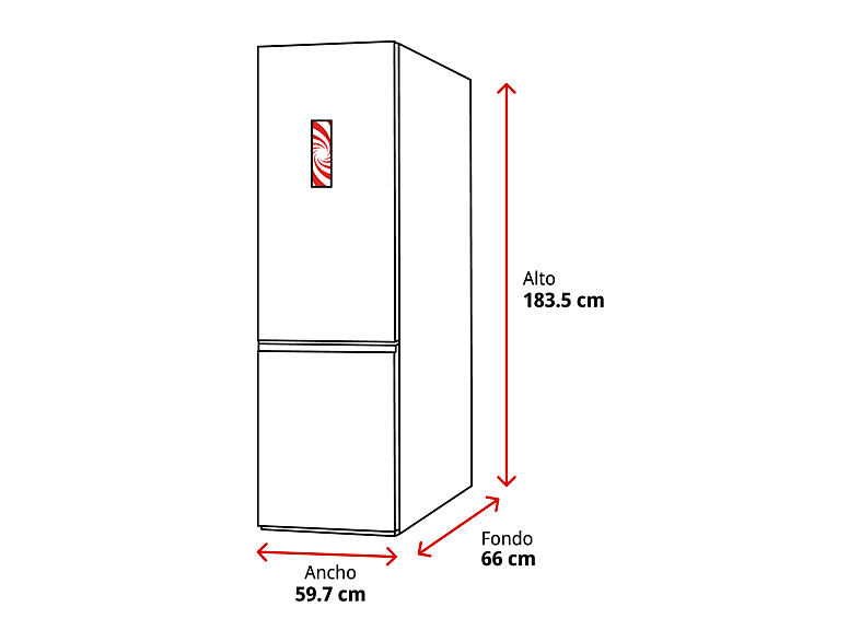Frigorífico combi - Koenic KFK 611-1 C NF IN, No Frost, 183.5 cm Altura, 323 l, Acero inoxidable