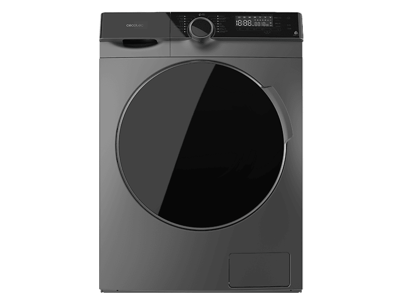 Lavadora carga frontal - Cecotec Bolero DressCode 121000 Steel, 12 kg, 1400 rpm, Motor Inverter Plus, Lavado con vapor
