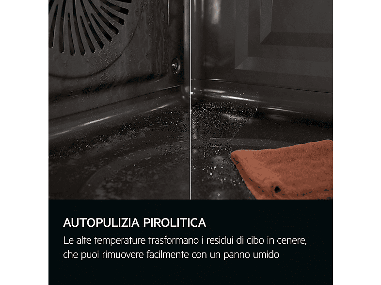 Horno a vapor - AEG Series 6000 OR6PB51WSB, Integrable, Pirolítico, 72 l, 596 mm, Negro