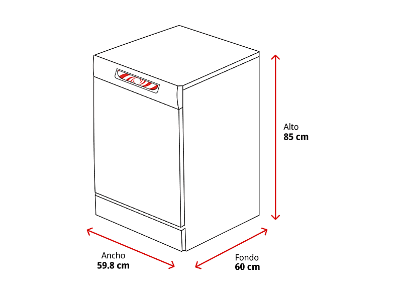 Lavavajillas - Beko BDFN26640WC, 16 servicios, 6 programas, 60 cm, Tercera bandeja, Corner Intense, Fast+, Blanco