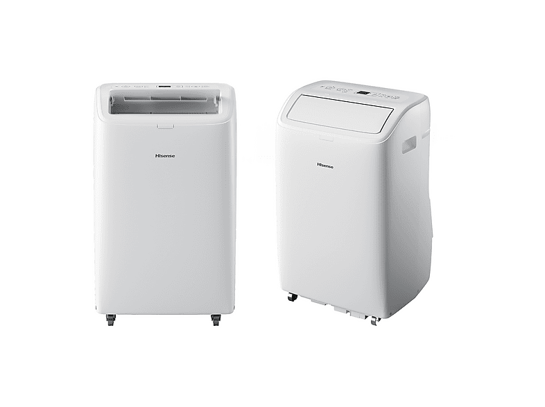 Aire acondicionado portátil - Hisense APC09QC, 2236 fg/h, 3 velocidades, Deshumidificador, Super Cool, Mando a distancia, Kit Ventana, Wi-Fi, Blanco