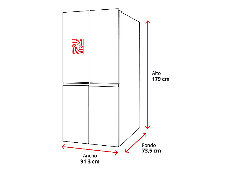 Frigorífico americano - LG GSBC40SWPE, No Frost, 179 cm, 662 l, LinearCooling™, MetalFresh™, Blanco