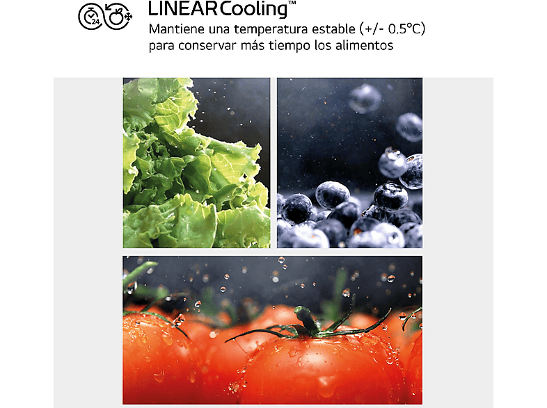 Frigorífico americano - LG GSBC40SWPE, No Frost, 179 cm, 662 l, LinearCooling™, MetalFresh™, Blanco