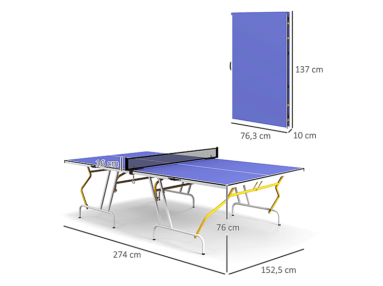 Mesa de Ping-Pong - Sportnow A90-352V00BU, a partir de 5 año(s), Azul