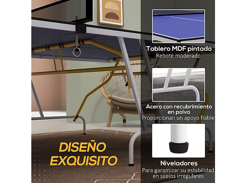 Mesa de Ping-Pong - Sportnow A90-352V00BU, a partir de 5 año(s), Azul