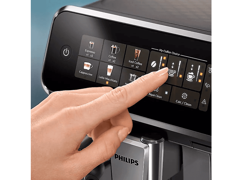 Cafetera superautomática - Philips EP3343/50, 19 bar, 230 W, 0.26 l, SilentBrew, Blanco y negro brillante