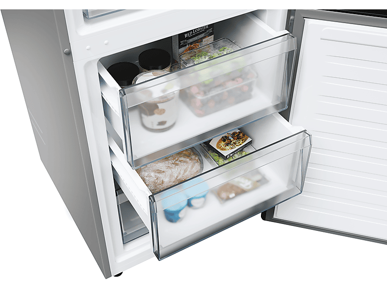 Frigorífico combi - Candy Fresco CNCQ2T620EX, No Frost Circle +, 205 cm, 409 l, Iluminación LED, Inox