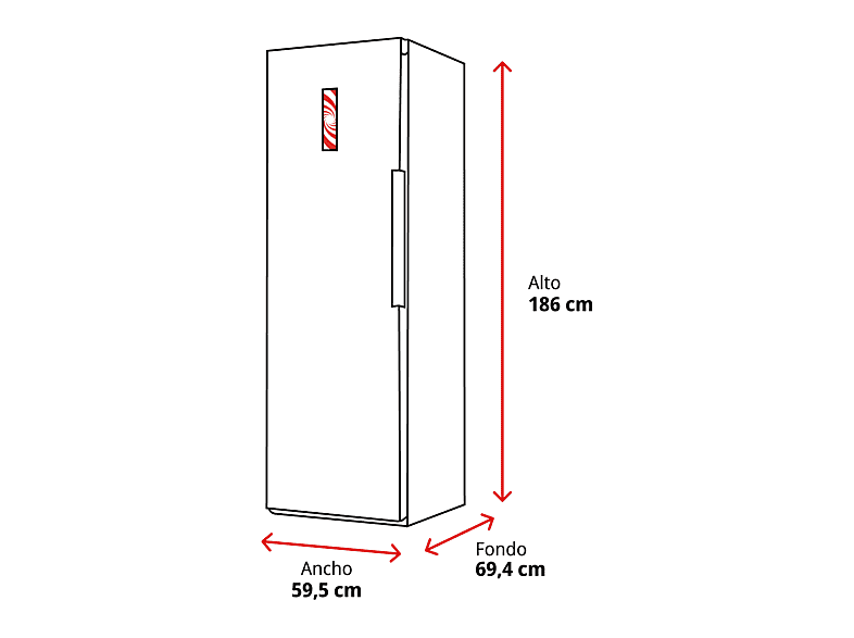 Congelador vertical - Samsung Smart RZ32C7BB6S9/EF, 323 l, 186 cm, All Around Cooling, WiFi, Inox