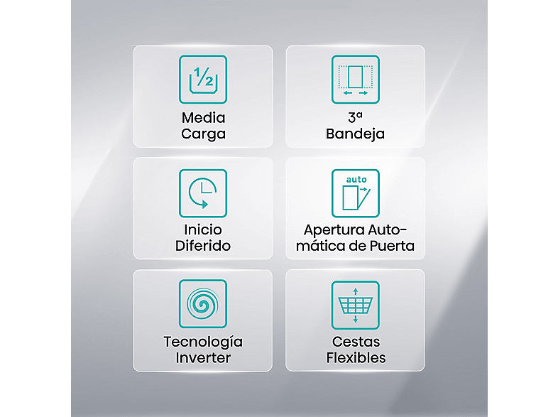 Lavavajillas - Hisense HS543D10X, 11 servicios, 8 programas, 44.8 cm, Motor Inverter, Tercera bandeja, Inox