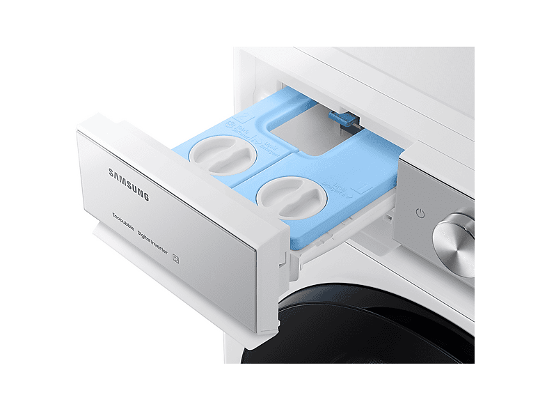 Lavadora carga frontal - Samsung WW11DB8B95GHU3, 11 kg, 1400 rpm, Autodosificación, QuickDrive™, AI EcoBubble™, Clase A -40%, Blanco