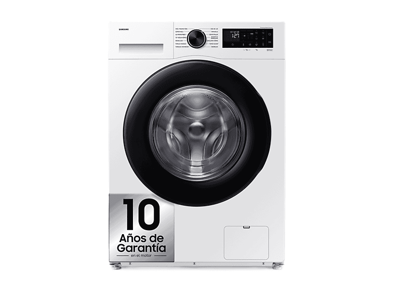 Lavadora carga frontal - Samsung WW11DG5B25AEEC, 11 kg, 1400 rpm, 14 programas, AI EcoBubble™, SmartThings™, Blanco