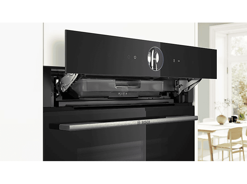 Horno a vapor - Bosch HSG7361B1, Multifunción, Hidrolítica, 71 l, Steam Plus, Pantalla táctil TFT Plus, 59.4 cm, Negro
