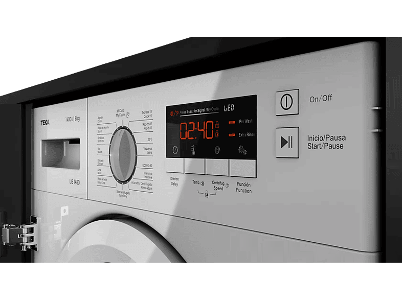 Lavadora integrable - Teka LI6 1481, 8 kg, 1400 rpm, 16 Programas, Inverter, Programación Diferida, Sin panelar