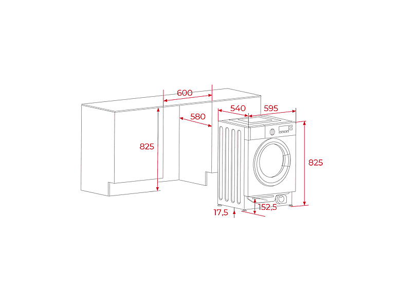 Lavadora integrable - Teka LI6 1471, 7 kg, 1400 rpm, 16 Programas, Inverter, Programación Diferida, Sin panelar