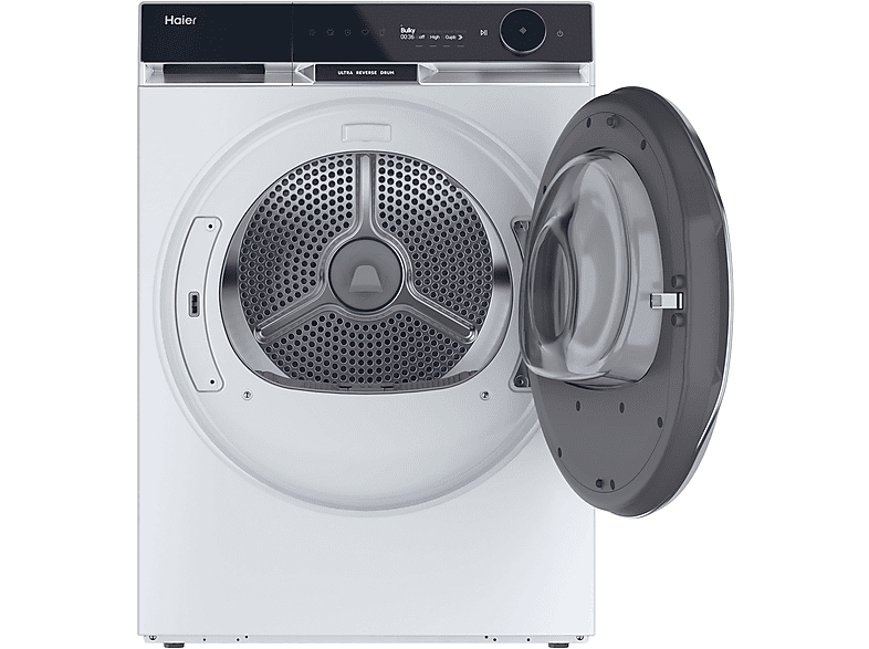 Secadora bomba de calor - Haier HD90-A3Q397U1-S X Series 11, 9 kg, 17 programas, Ultra Reverse Drum, Wi-Fi, Blanco