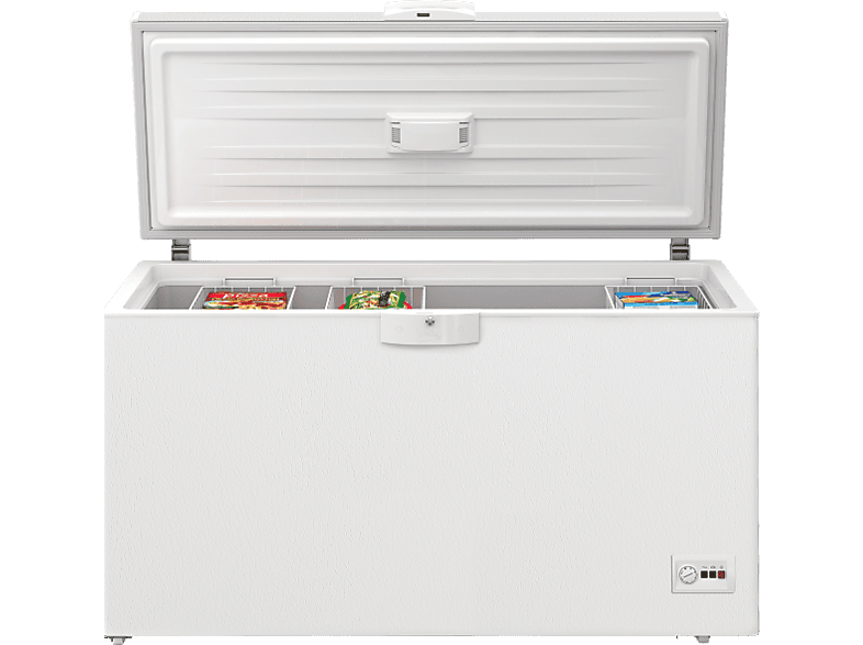 Congelador horizontal - Beko HSM46740, 155.5 cm, 451l, Cíclico, Iluminación LED, 3 Cestos, Blanco